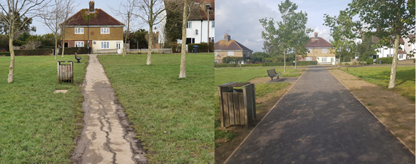 South of Gatehouse Lane - before and after improvements