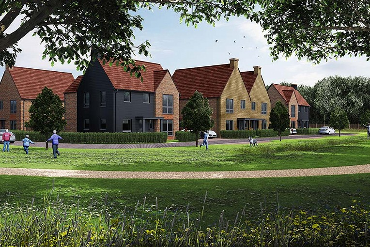 A street scene image of housing at the proposed Bellway site.