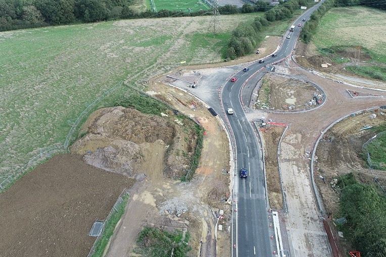 An image showing resurfaced A2300 roundabout