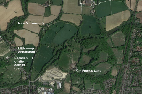 An image of a map showing upcoming site works on Isaacs Lane.